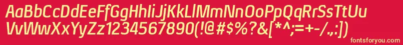 XenurgBolditalic Font – Yellow Fonts on Red Background