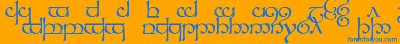 TengwarSindarin1-Schriftart – Blaue Schriften auf orangefarbenem Hintergrund