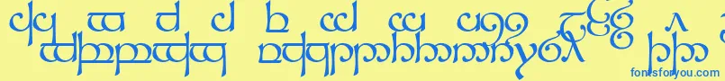 TengwarSindarin1 Font – Blue Fonts on Yellow Background