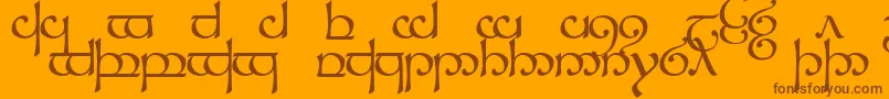 TengwarSindarin1 Font – Brown Fonts on Orange Background