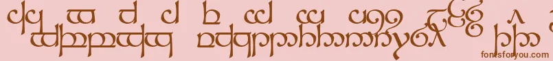 TengwarSindarin1 Font – Brown Fonts on Pink Background