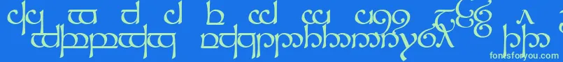 TengwarSindarin1-Schriftart – Grüne Schriften auf blauem Hintergrund