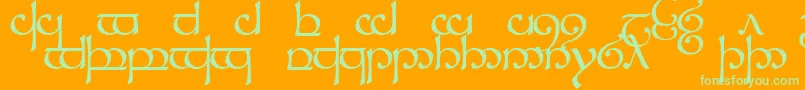 TengwarSindarin1 Font – Green Fonts on Orange Background