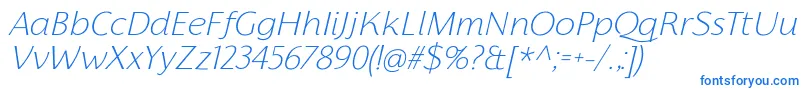 FlorentiaExtralightItalicTrial Font – Blue Fonts on White Background