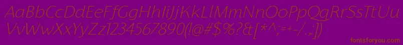 FlorentiaExtralightItalicTrial Font – Brown Fonts on Purple Background