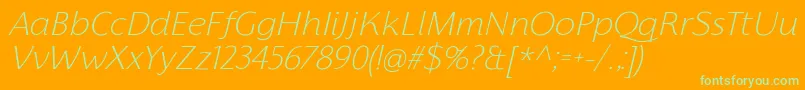 FlorentiaExtralightItalicTrial Font – Green Fonts on Orange Background