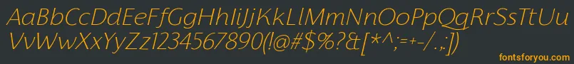 FlorentiaExtralightItalicTrial Font – Orange Fonts on Black Background