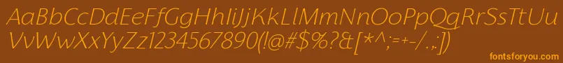 FlorentiaExtralightItalicTrial Font – Orange Fonts on Brown Background