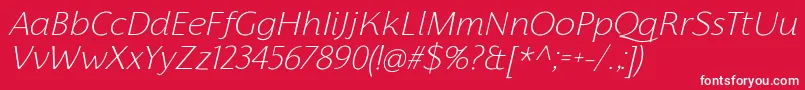 FlorentiaExtralightItalicTrial Font – White Fonts on Red Background