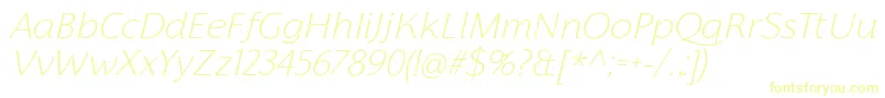 FlorentiaExtralightItalicTrial Font – Yellow Fonts on White Background