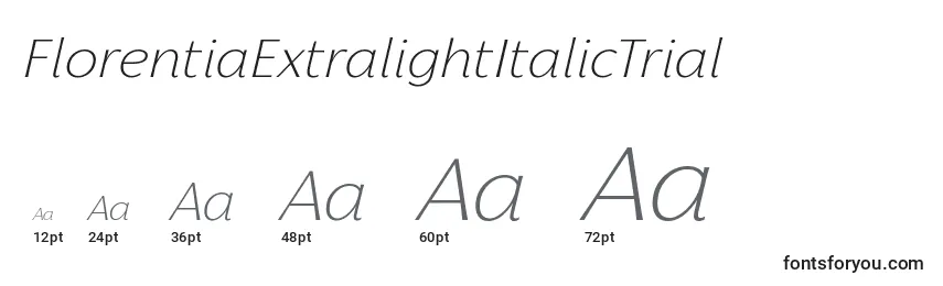 FlorentiaExtralightItalicTrial Font Sizes