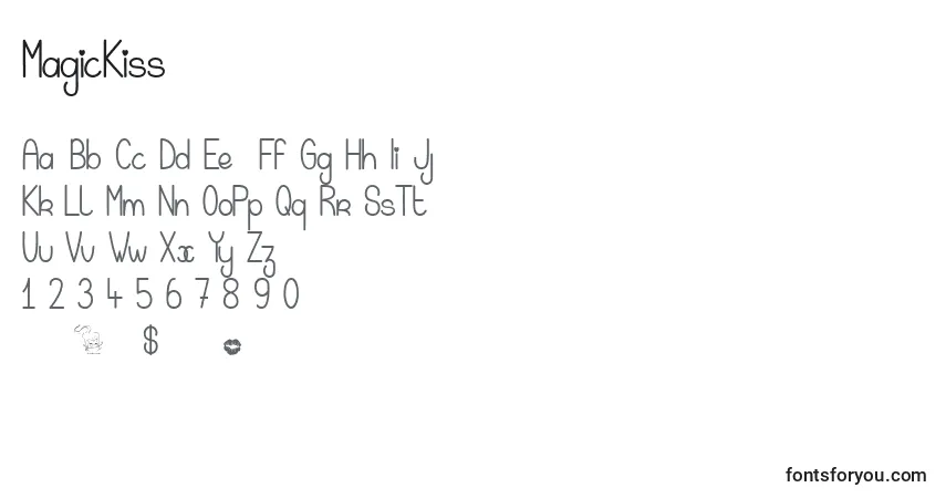 Fuente MagicKiss - alfabeto, números, caracteres especiales