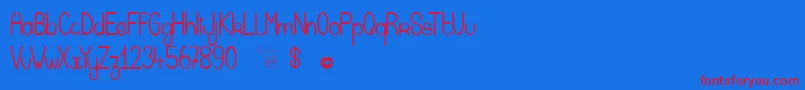 MagicKiss Font – Red Fonts on Blue Background