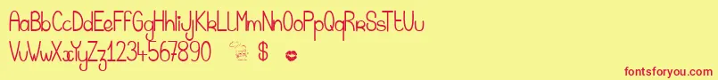 MagicKiss Font – Red Fonts on Yellow Background