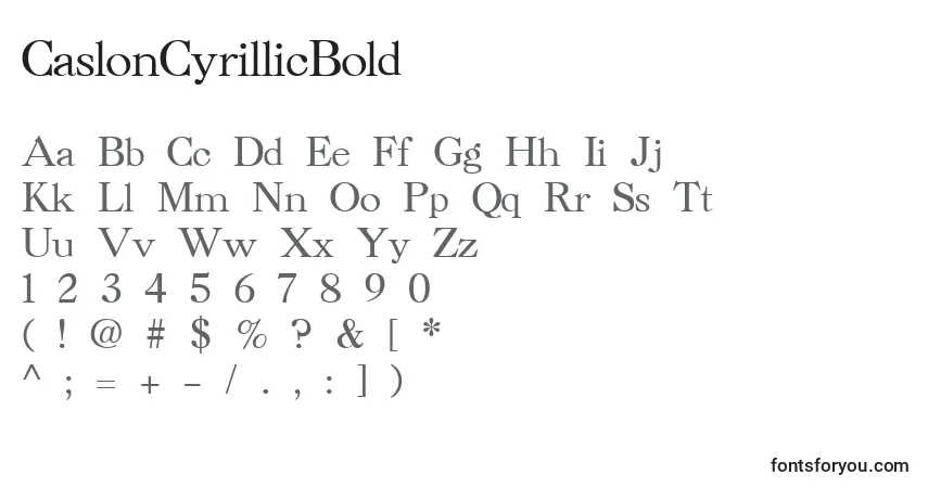 Schriftart CaslonCyrillicBold – Alphabet, Zahlen, spezielle Symbole