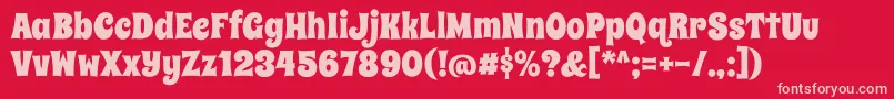 SpicyriceRegular Font – Pink Fonts on Red Background
