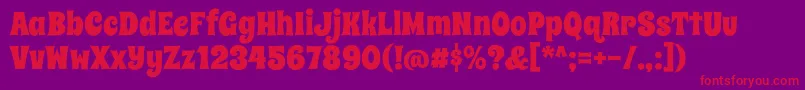 SpicyriceRegular Font – Red Fonts on Purple Background