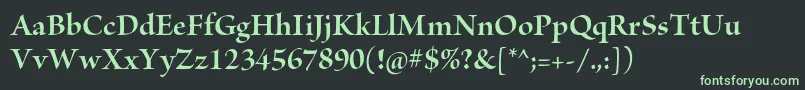 フォントBriosoproBolddisp – 黒い背景に緑の文字