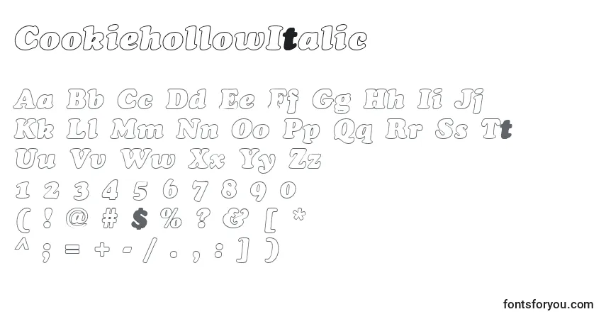 CookiehollowItalic Font – alphabet, numbers, special characters