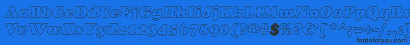 フォントCookiehollowItalic – 黒い文字の青い背景