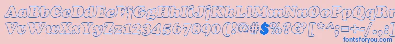 CookiehollowItalic Font – Blue Fonts on Pink Background