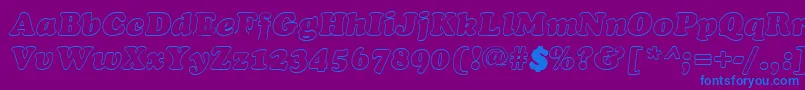 CookiehollowItalic Font – Blue Fonts on Purple Background