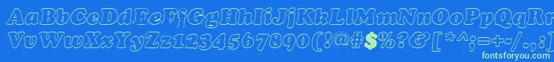 CookiehollowItalic Font – Green Fonts on Blue Background