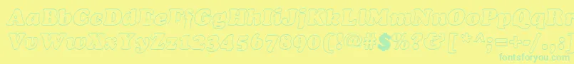 CookiehollowItalic Font – Green Fonts on Yellow Background