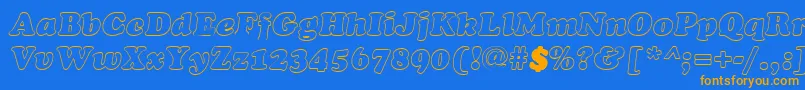 CookiehollowItalic Font – Orange Fonts on Blue Background