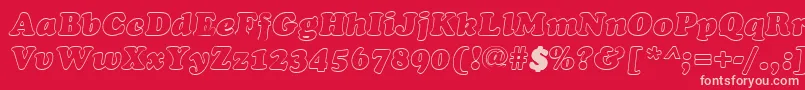 CookiehollowItalic Font – Pink Fonts on Red Background