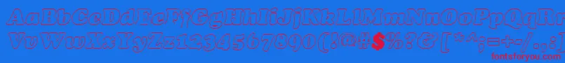 CookiehollowItalic Font – Red Fonts on Blue Background