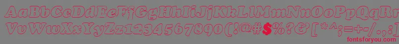 CookiehollowItalic Font – Red Fonts on Gray Background