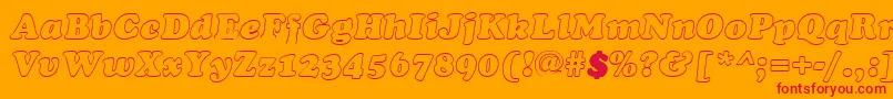 CookiehollowItalic Font – Red Fonts on Orange Background