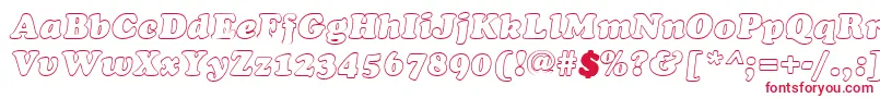 CookiehollowItalic Font – Red Fonts on White Background