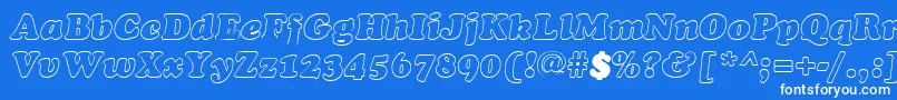 CookiehollowItalic Font – White Fonts on Blue Background