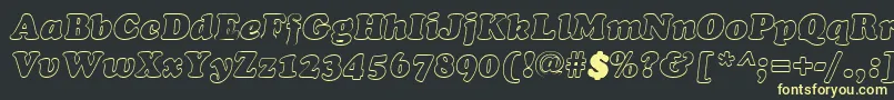 CookiehollowItalic Font – Yellow Fonts on Black Background