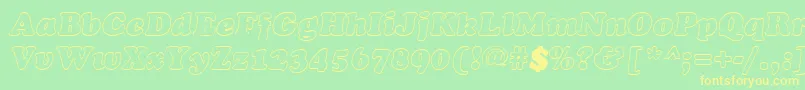 CookiehollowItalic Font – Yellow Fonts on Green Background