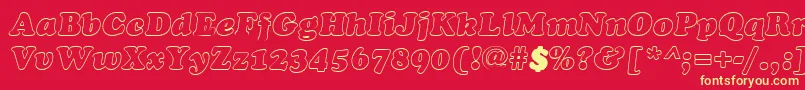 CookiehollowItalic Font – Yellow Fonts on Red Background