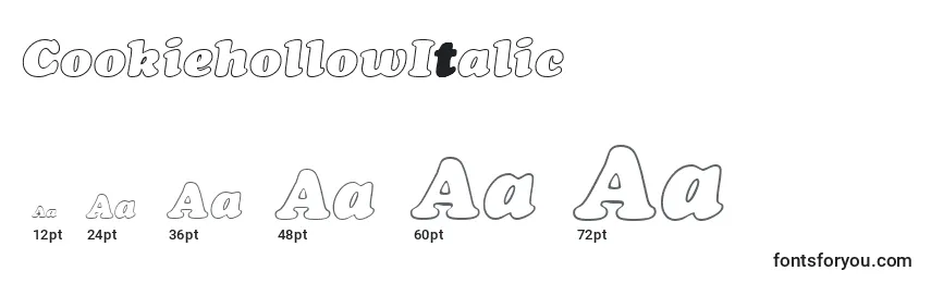 Größen der Schriftart CookiehollowItalic