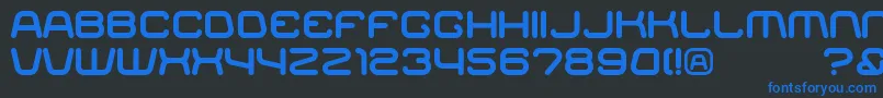 Racer-Schriftart – Blaue Schriften auf schwarzem Hintergrund