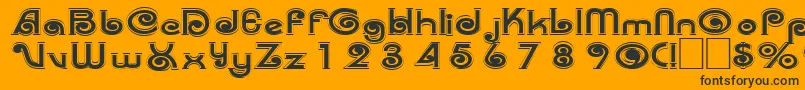 Trenz Font – Black Fonts on Orange Background