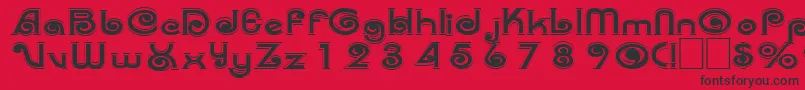 Trenz-Schriftart – Schwarze Schriften auf rotem Hintergrund
