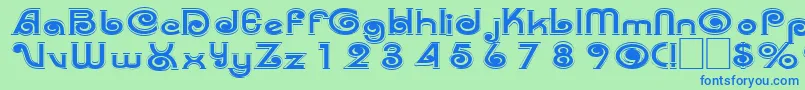 Trenz Font – Blue Fonts on Green Background