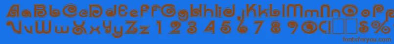 Trenz Font – Brown Fonts on Blue Background