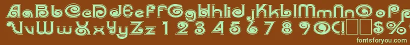 Trenz-fontti – vihreät fontit ruskealla taustalla