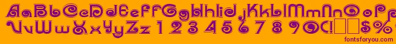 Trenz Font – Purple Fonts on Orange Background