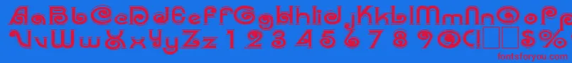 Trenz-fontti – punaiset fontit sinisellä taustalla