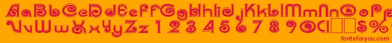 Trenz Font – Red Fonts on Orange Background