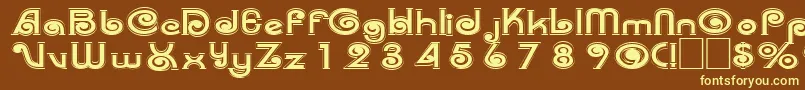 Trenz-fontti – keltaiset fontit ruskealla taustalla