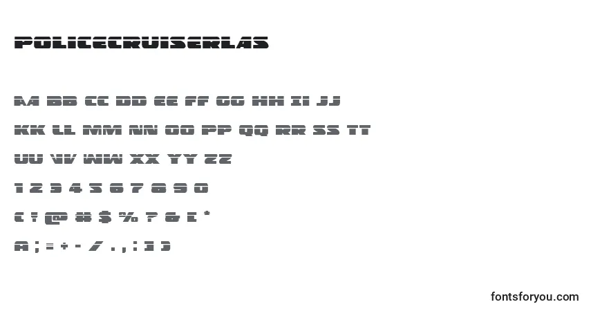Czcionka Policecruiserlas – alfabet, cyfry, specjalne znaki